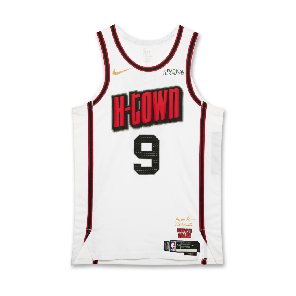 View full screen - View 1 of Lot 172. Dillon Brooks Houston Rockets 2024-2025 Game Worn City Edition Jersey | Matched to 2 Games .