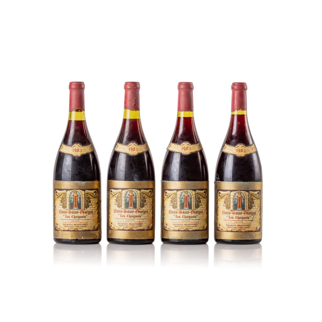 View full screen - View 1 of Lot 38. Nuits St. Georges, Les Chaignots 1983 Georges Mugneret (4 MAG).