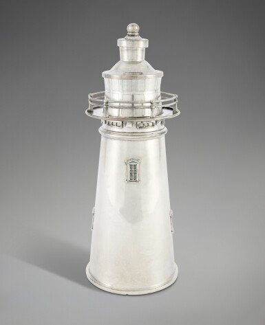 View full screen - View 1 of Lot 199. An American Silver-Plated Lighthouse Cocktail Shaker, International Silver Co., Meriden, CT, 1927-29.