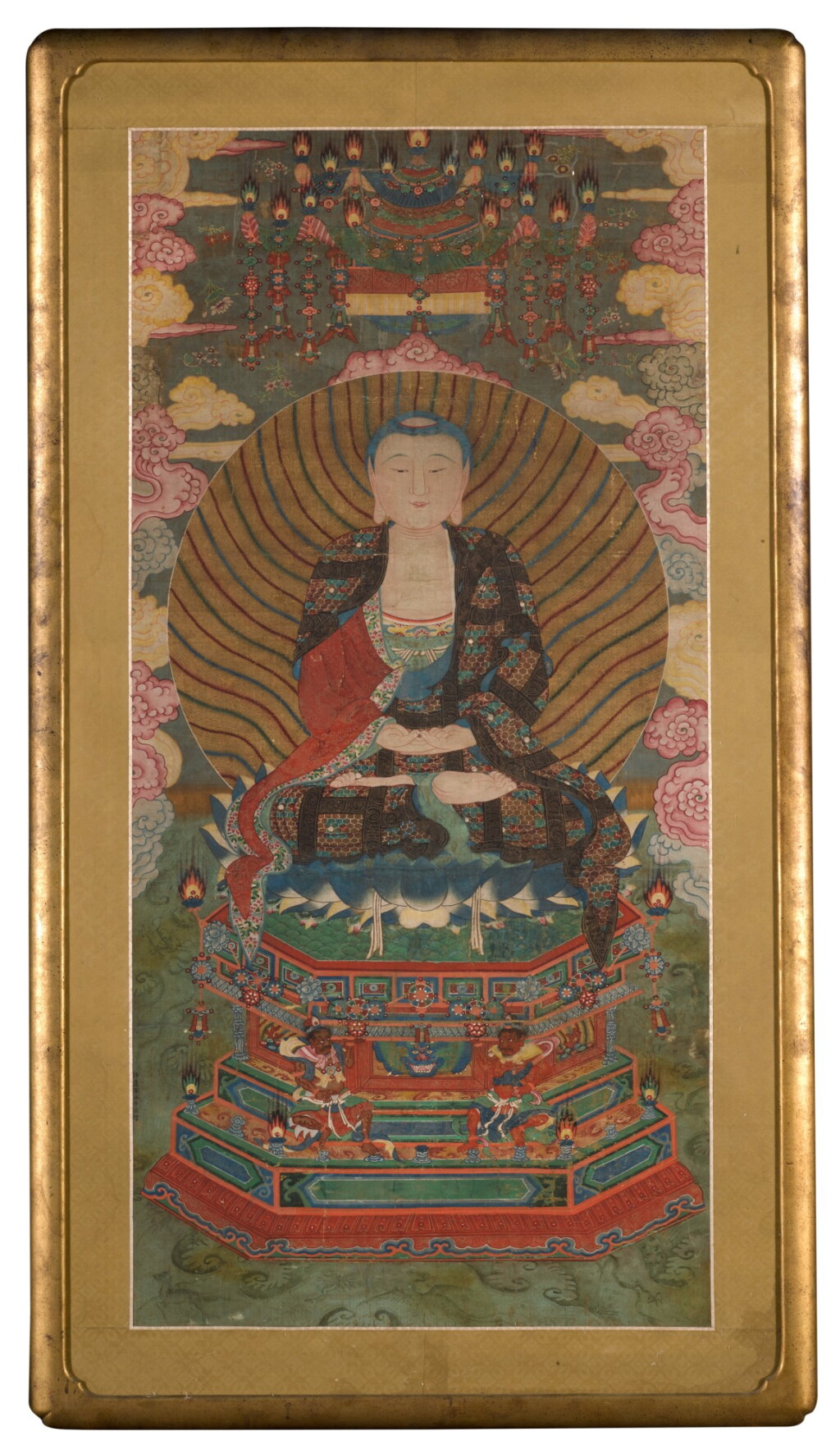 View full screen - View 1 of Lot 144. A Buddhist painting, Qing dynasty, 19th century.
