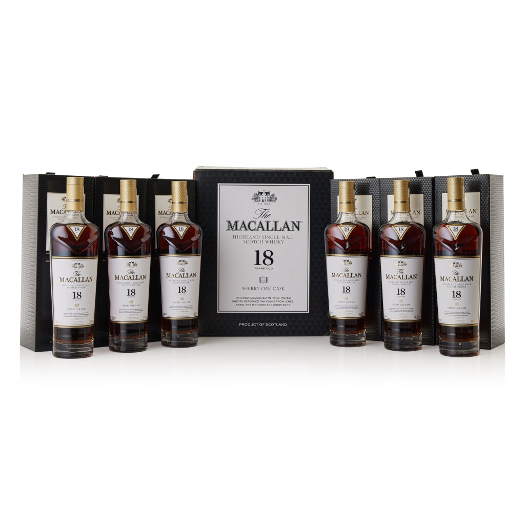 View full screen - View 1 of Lot 318. The Macallan 18 Year Old Sherry Oak 2018 Release 43.0 abv NV (6 BT70).