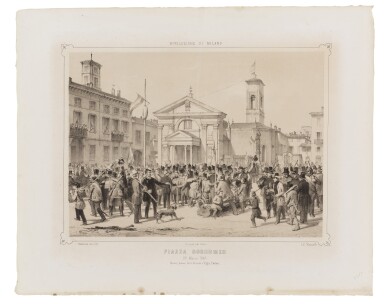 View full screen - View 1 of Lot 276. G. Mazzola. 5 tavole litografiche prese dalla Rivoluzione di Milano, Milano, seconda metà XIX sec..