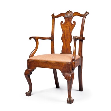 View full screen - View 1 of Lot 134. A Chippendale Shell-Carved Open Armchair, Philadelphia, Pennsylvania, circa 1770.