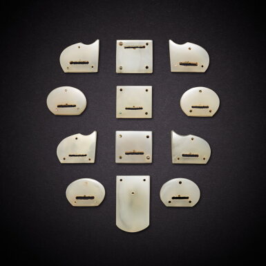 View full screen - View 1 of Lot 6858. A set of twelve agate belt plaques, Liao dynasty | 遼 瑪瑙帶飾一組十二件.