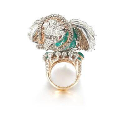 View full screen - View 1 of Lot 868. Gem set and diamond ring.