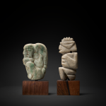 Preclassic Crouching Hunchback Figure and Guerrero Figure
