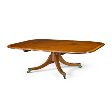 View full screen - View 1 of Lot 26. A George III rosewood and satinwood crossbanded mahogany table.