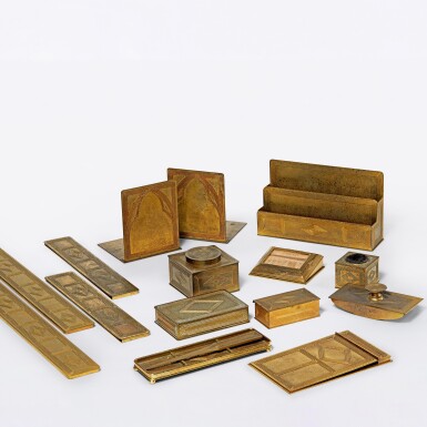 View full screen - View 1 of Lot 13. Thirteen-Piece "Graduate" Desk Set.