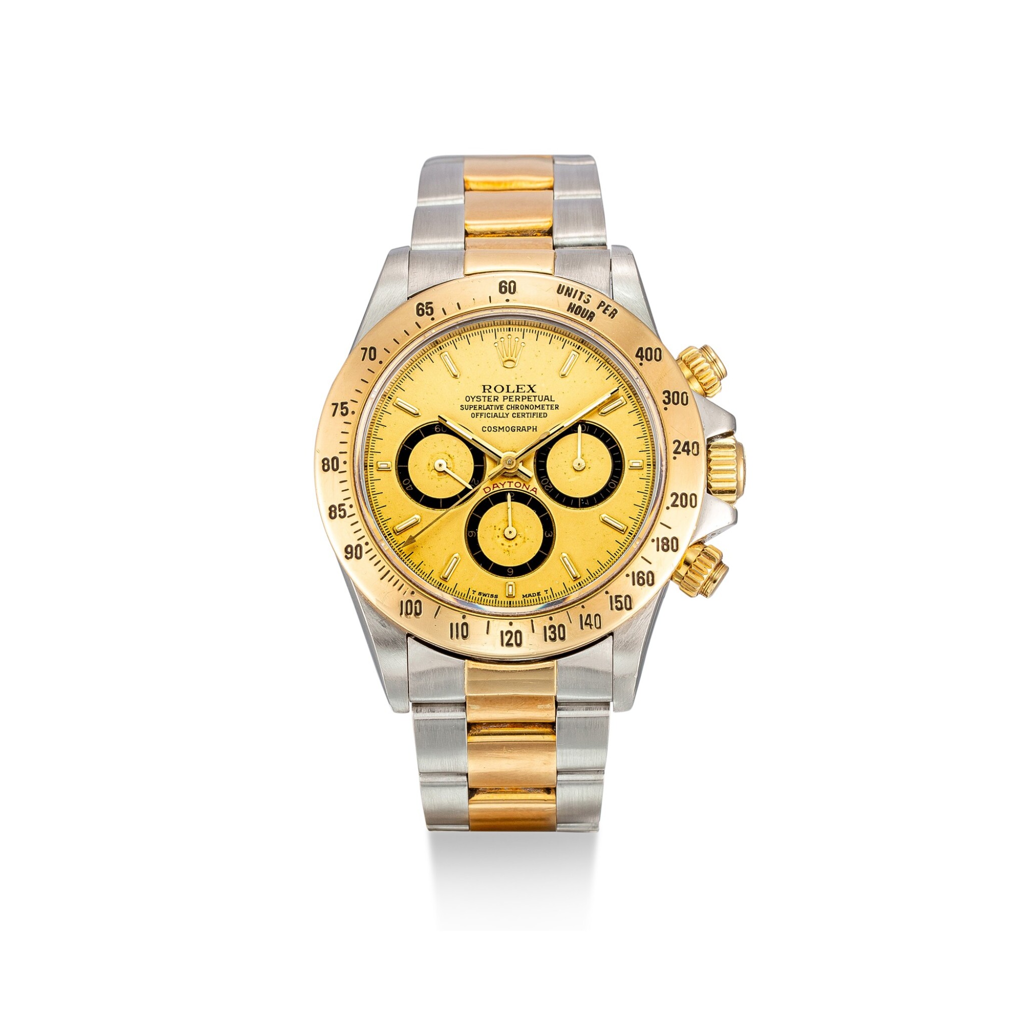 Rolex Cosmograph Daytona Reference A Stainless Steel And Yellow Gold Chronograph Wristwatch With Suspended Logo And Bracelet Circa 19 Watches Weekly Hong Kong Sotheby S