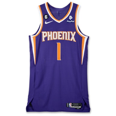 View full screen - View 1 of Lot 86. Devin Booker Phoenix Suns 2022-2023 Game Worn Icon Edition Jersey.