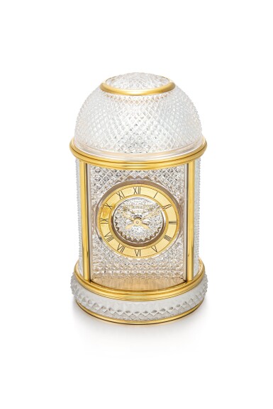 View full screen - View 1 of Lot 2085. PATEK PHILIPPE | MINI PENDULETTE "CRYSTAL CHANDELIERS", REFERENCE 10006M-001, A LIMITED EDITION PINK GOLD AND BACCARAT CRYSTAL DOME CLOCK, CIRCA 2015 | 百達翡麗 | "Mini Pendulette ""Crystal Chandeliers"" 型號10006M-001 限量版粉紅金鑲Baccarat水晶座鐘,機芯編號5840789,外殼編號1805220,約2015年製".