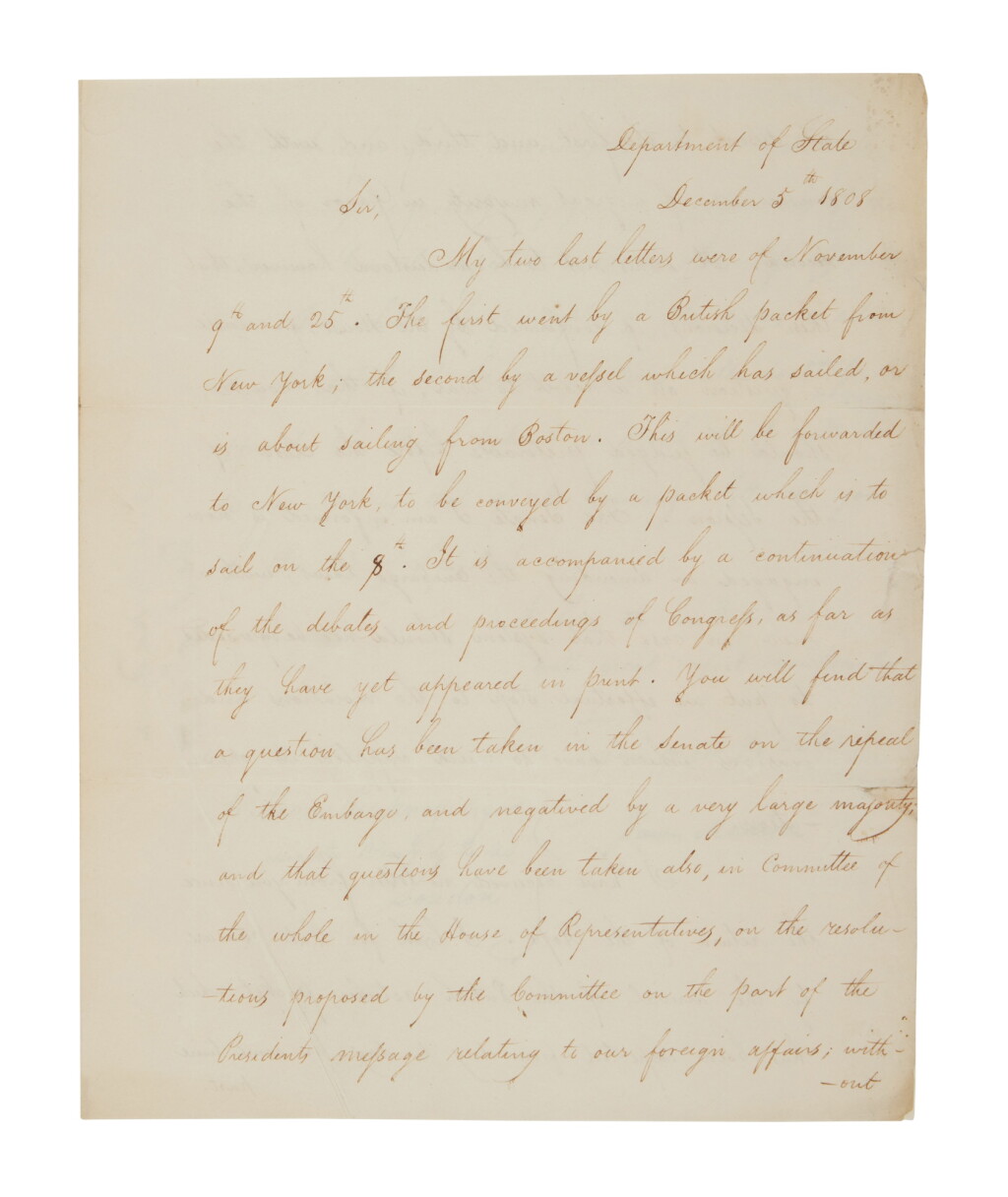 View full screen - View 1 of Lot 1149. Madison, James | The diplomatic background to the War of 1812.