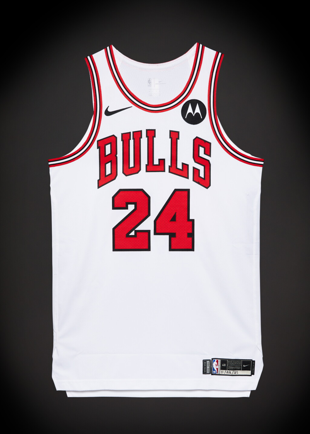View full screen - View 1 of Lot 63. Noa Essengue ‘Rookie Debut’ Chicago Bulls 2025-2026 Game Worn Association Edition Jersey.