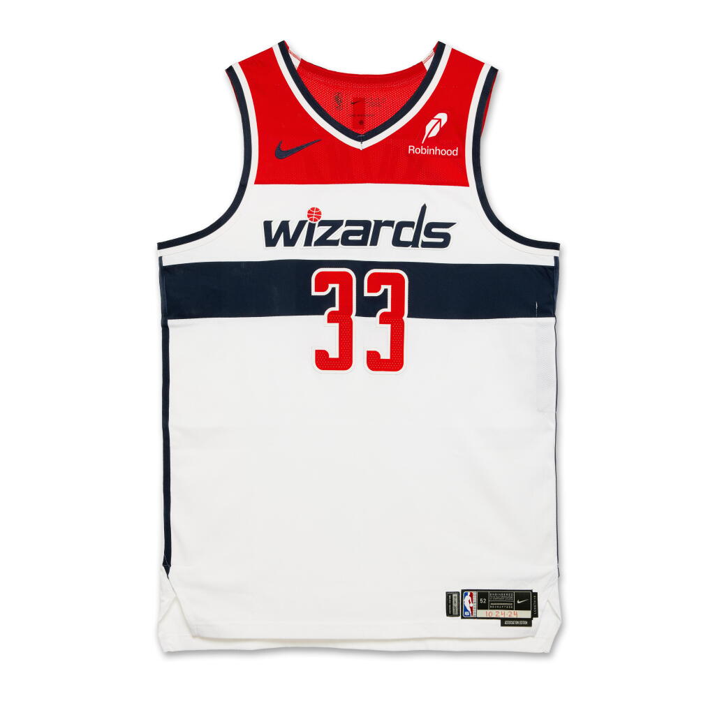 View full screen - View 1 of Lot 139. Kyle Kuzma Washington Wizards 2024-2025 Kia NBA Tip-Off Game Worn Association Edition Jersey | Matched to 3 Games.