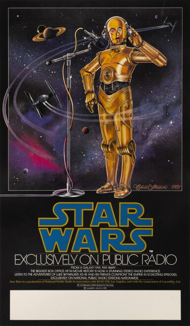 View full screen - View 1 of Lot 35. STAR WARS RADIO BROADCAST POSTER, CELIA STRAIN, 1981.