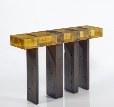 Voir en plein écran - Voir 1 du lot 174. "Wood Fossil" Console.