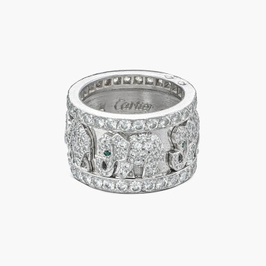 View full screen - View 1 of Lot 1249. Diamond and Emerald 'Elephant' Ring | 卡地亞 | 鑽石 配 祖母綠 'Elephant' 戒指.