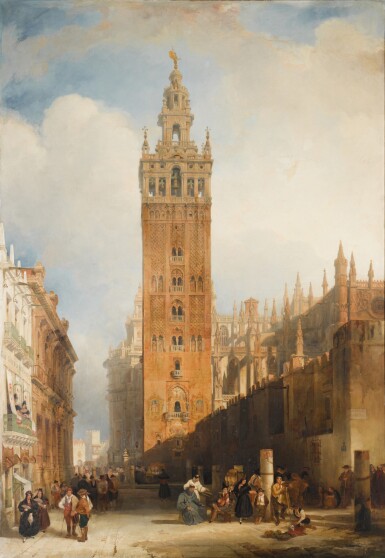 View full screen - View 1 of Lot 159. DAVID ROBERTS, R.A. | THE MOORISH TOWER AT SEVILLE, CALLED THE GIRALDA.