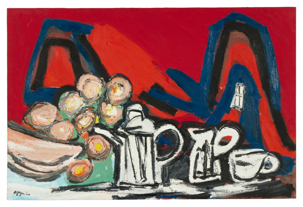 View full screen - View 1 of Lot 1199. Sunset in the Desert With Still Life.