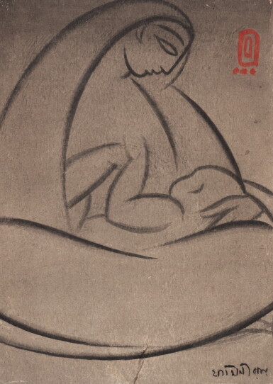 View full screen - View 1 of Lot 3. JAMINI ROY | UNTITLED (MOTHER AND CHILD).