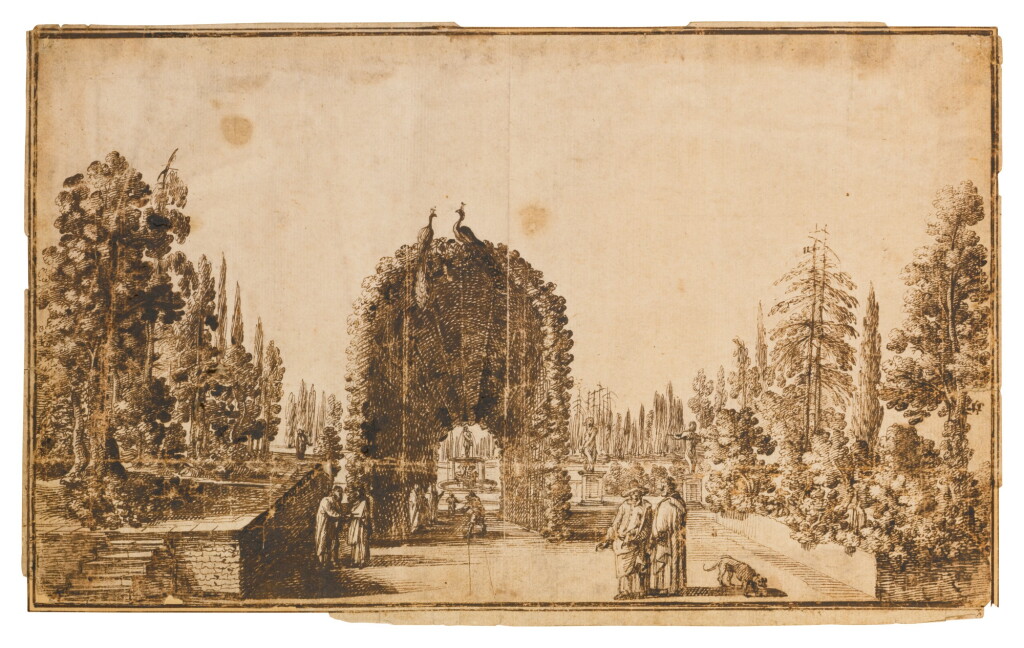View full screen - View 1 of Lot 144. Sold Without Reserve | REMIGIO CANTAGALLINA | FIGURES IN AN ORNAMENTAL GARDEN.