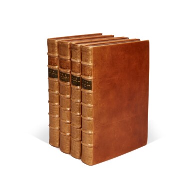 View full screen - View 1 of Lot 61. Jean-Baptiste Du Halde | Description géographique… de l'empire de la Chine, Paris, 1735, 4 volumes, modern period style calf gilt.