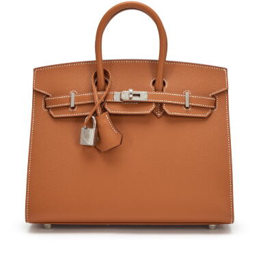 View full screen - View 1 of Lot 25. Gold Epsom Birkin 25 Sellier Palladium Hardware, 2023.