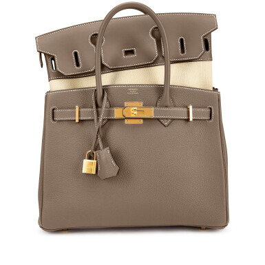 View full screen - View 1 of Lot 5592. Limited Edition Etoupe Togo, Swift and Toile 3 in 1 Birkin 30 Gold Hardware, 2022.