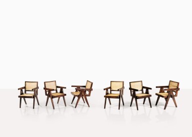 View full screen - View 1 of Lot 130. Six chaises PJ-SI-28-B dites Office chairs.