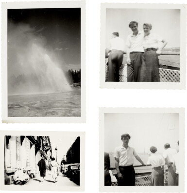 View full screen - View 1 of Lot 51. Ted Hughes | Four photographs annotated on the reverse by Ted Hughes, 1950s.