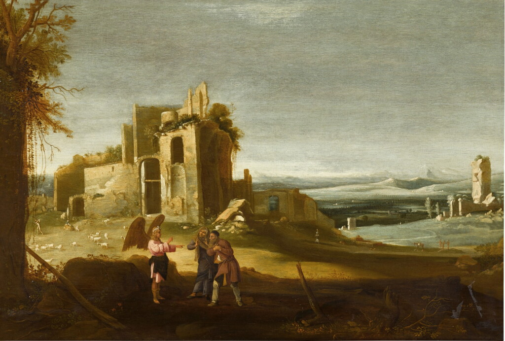View full screen - View 1 of Lot 83. The Foretelling of the Birth of Samson to Manoa and his wife.