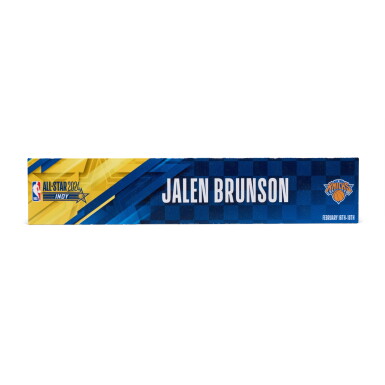 View full screen - View 1 of Lot 122. Jalen Brunson ‘NBA All-Star Weekend’ Locker Room Nameplate.
