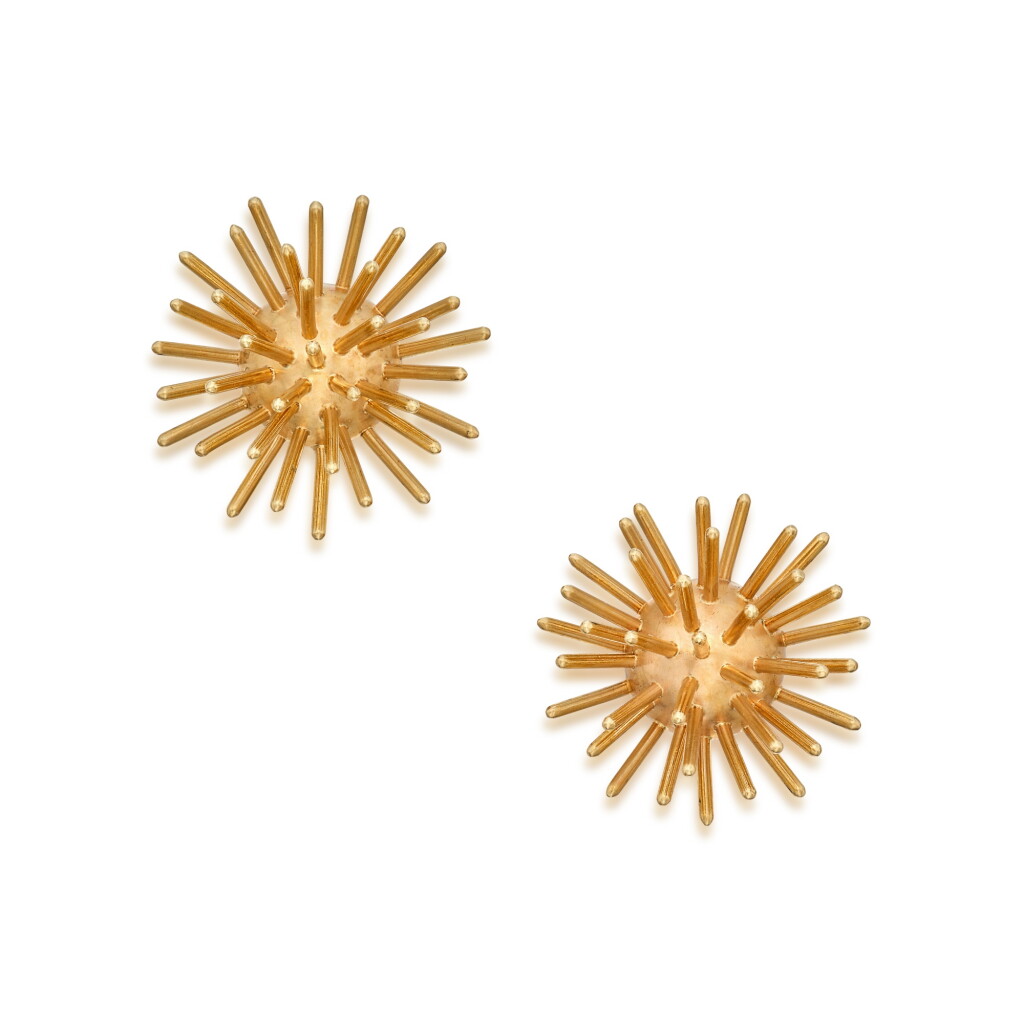 View full screen - View 1 of Lot 574. Pair of Gold ‘Sputnik’ Earclips.