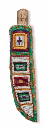 Plains Bead and Hide Knife Sheath, Late 19th Century