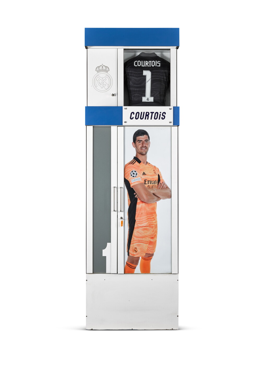 View full screen - View 1 of Lot 2. First Team Locker #1: The Real Madrid Santiago Bernabéu Stadium 2001/02 - 2021/22 | Iker Casillas, Keylor Navas, Alphonse Areola, Thibaut Courtois.