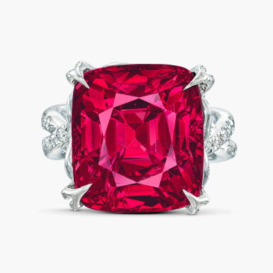 View full screen - View 1 of Lot 1782. Spinel and Diamond Ring | 21.36克拉 天然「坦桑尼亞」未經加熱尖晶石 配 鑽石 戒指 .