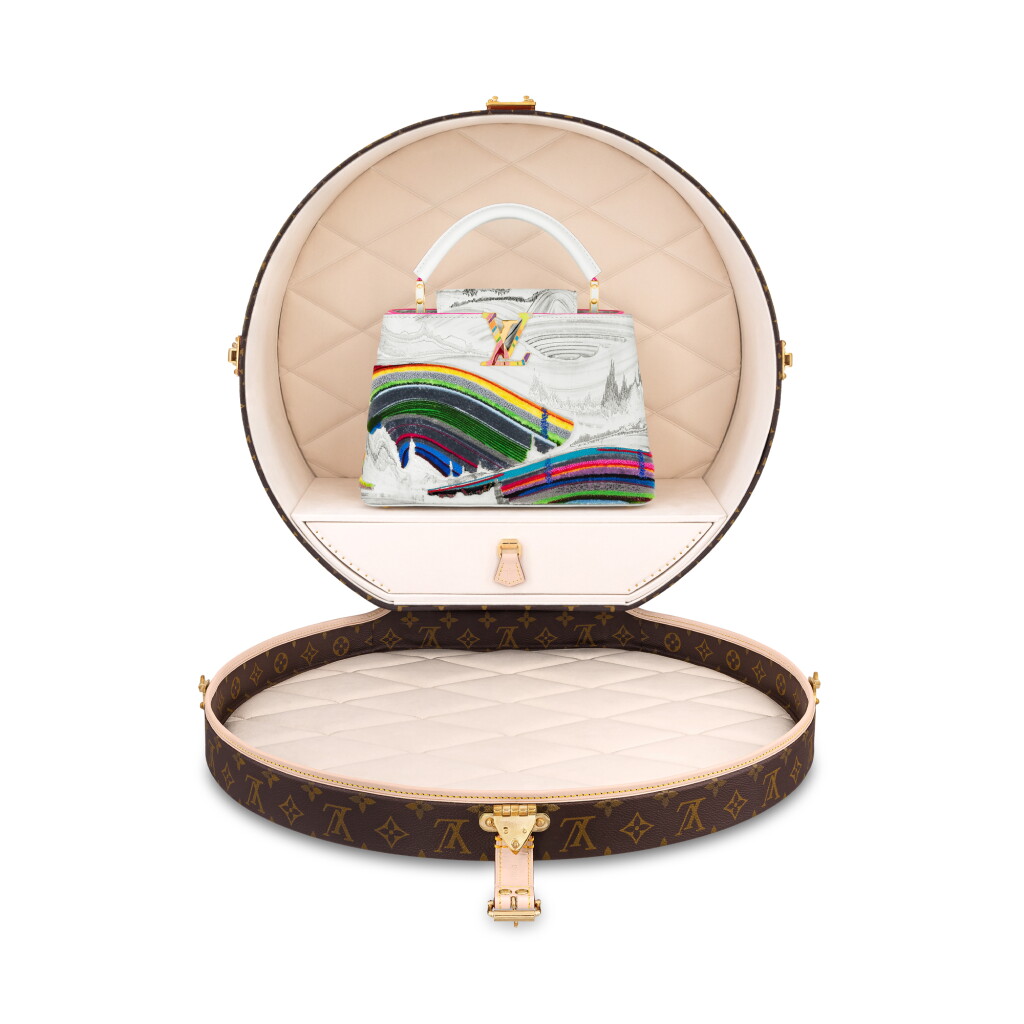 View full screen - View 1 of Lot 14. Huang Yuxing Unique Edition Cowhide leather Artycapucines BB Gold-color And Enamel Hardware and Its Custom Boîte Chapeau, 2022.