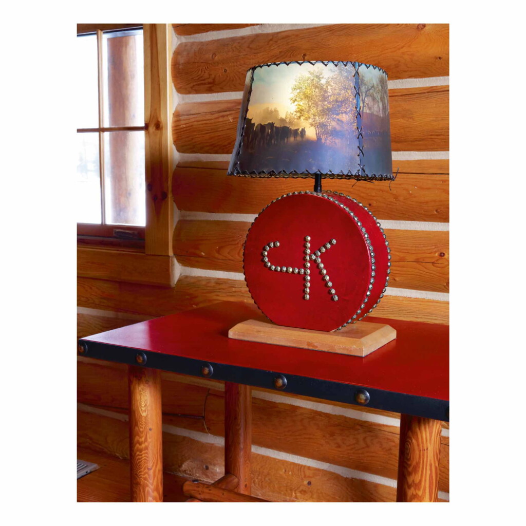 View full screen - View 1 of Lot 239. THOMAS MOLESWORTH | DRUM TABLE LAMP.