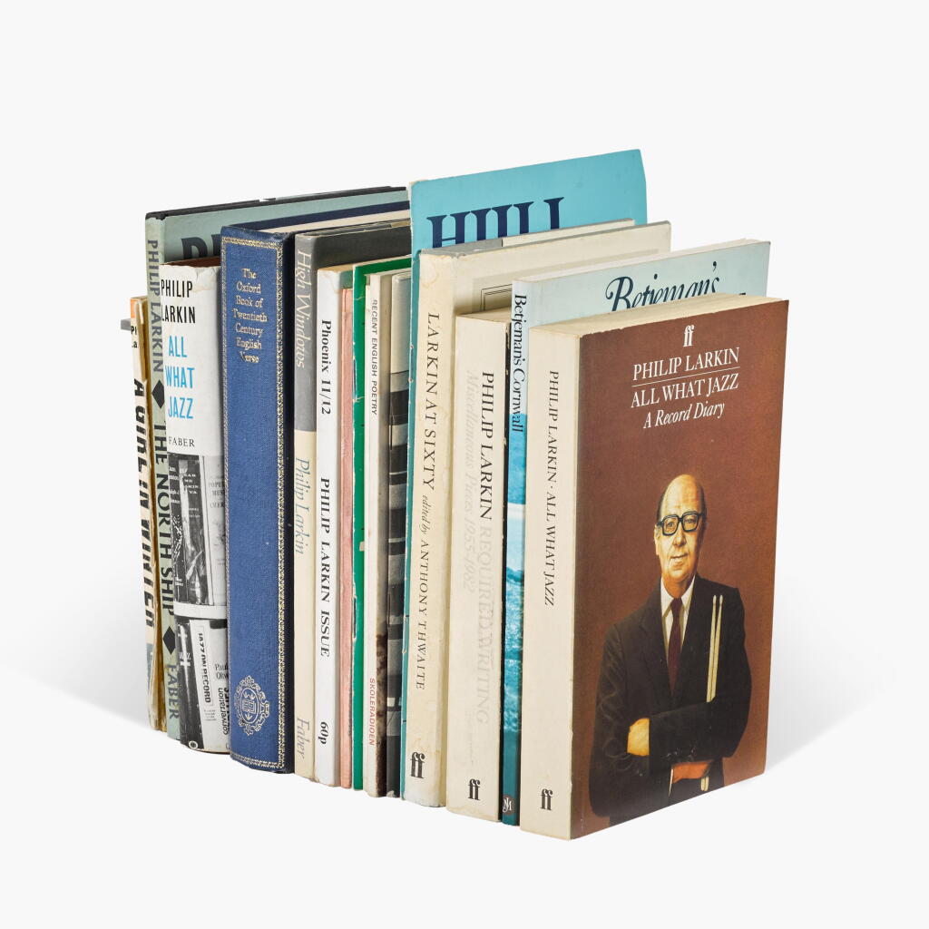 View full screen - View 1 of Lot 69. Philip Larkin | A remarkable collection of 15 volumes inscribed by the poet to his secretary Betty Mackereth, plus related volumes and ephemera from Betty's private collection.