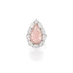 LIGHT PINK DIAMOND AND DIAMOND RING 6.39卡拉 梨形 淡粉紅色 VS1淨度 鑚石 配 鑽石 戒指