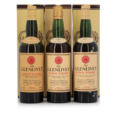 View full screen - View 1 of Lot 232. The Glenlivet 12 Year Old 91 Proof NV (3 Bottles 4/5 Quart).