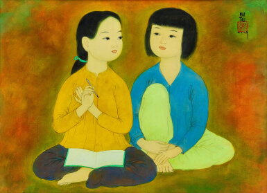 View full screen - View 1 of Lot 769. Mai Trung Thu 枚中栨 (梅忠恕)| Deux fillettes 兩姐妹.