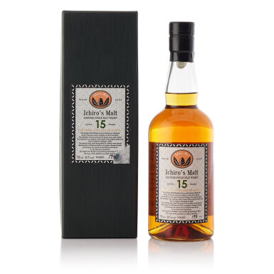 View full screen - View 1 of Lot 9491. Ichiro's Malt 羽生 Hanyu 15 Year Old 46.5 abv 2000 (1 BT70).