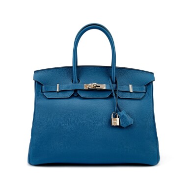 View full screen - View 1 of Lot 7761. Bleu Cobalt Togo Birkin 35 Palladium Hardware, 2018.