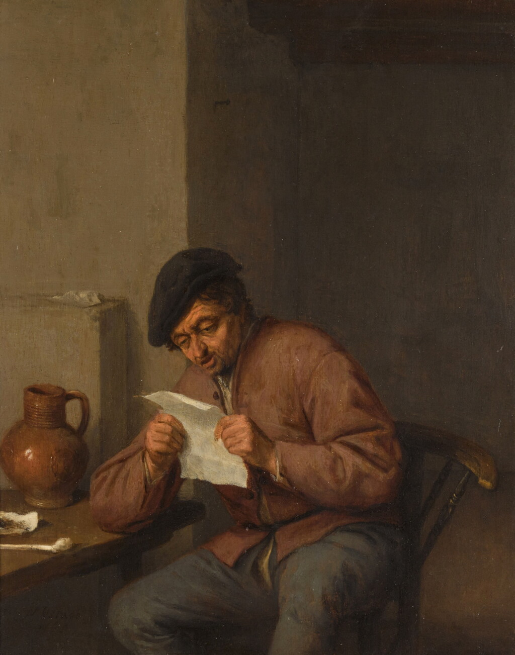 View full screen - View 1 of Lot 127. A man reading a letter.