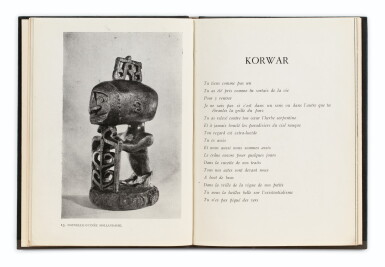 View full screen - View 1 of Lot 91. BRETON, André. Océanie. 1948. Catalogue d'expo. Reliure maroquin bleu d'Annick Vatant.