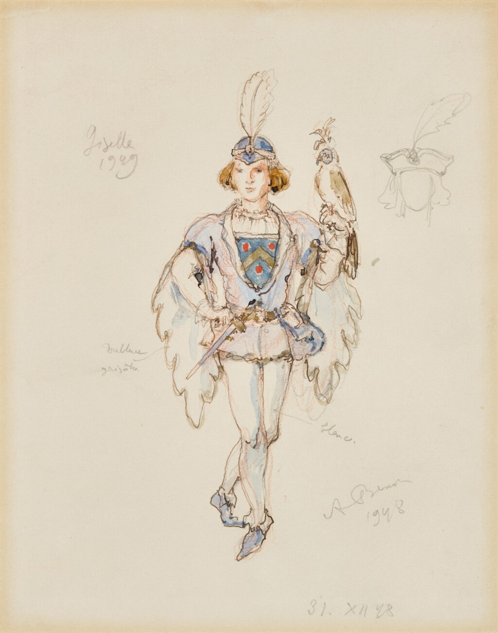 View full screen - View 1 of Lot 131. Three Costume Designs for Giselle.