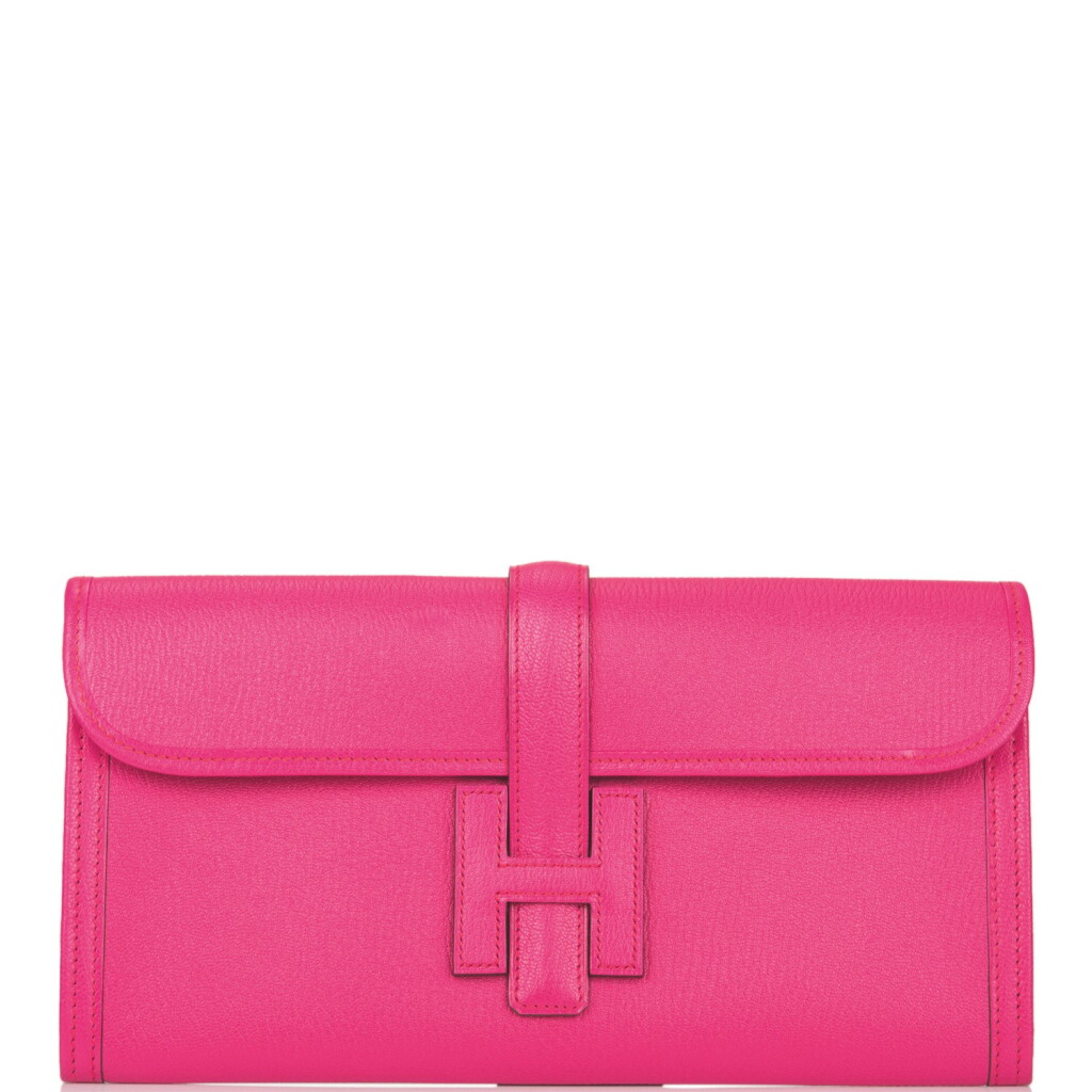 View full screen - View 1 of Lot 61. Hermès Rose Shocking Jige Elan 29cm of Chevre Mysore Leather.