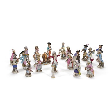 View full screen - View 1 of Lot 215. A Meissen composite monkey band, various dates, predominantly 19th century.