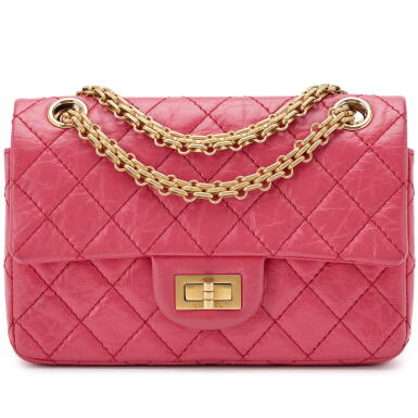 View full screen - View 1 of Lot 61. Hot Pink Quilted Calfksin Mini 2.55 Reissue Aged Gold Hardware, 2020 .